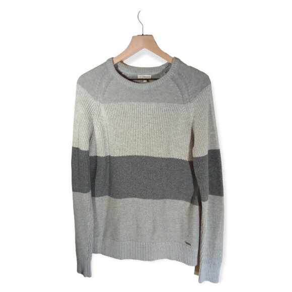 CALVIN Klein Jeans Gray Color Block Men's Sweater Size M - Picture 1 of 3